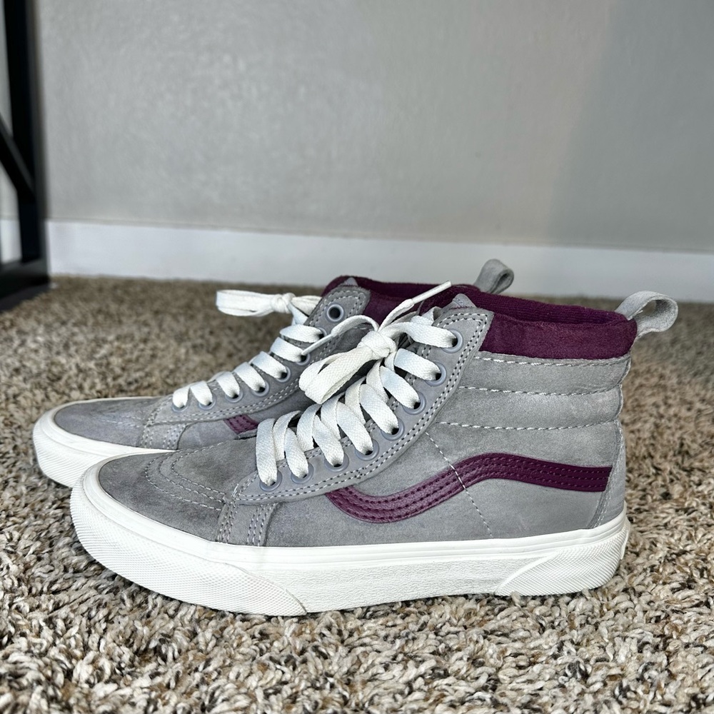 VANS SK8-HI MTE Women’s Size 6 Frost Grey Prune Suede Boots High Scotchgard